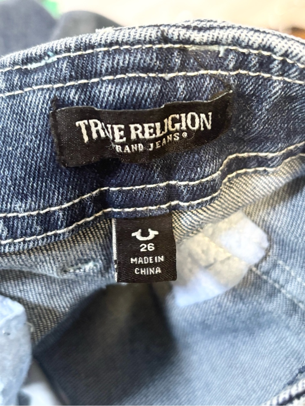 NWT TRUE RELIGION Women's Denim Cargo Jeans Straight Medium Blaze Wash Size 26 - Picture 16 of 16